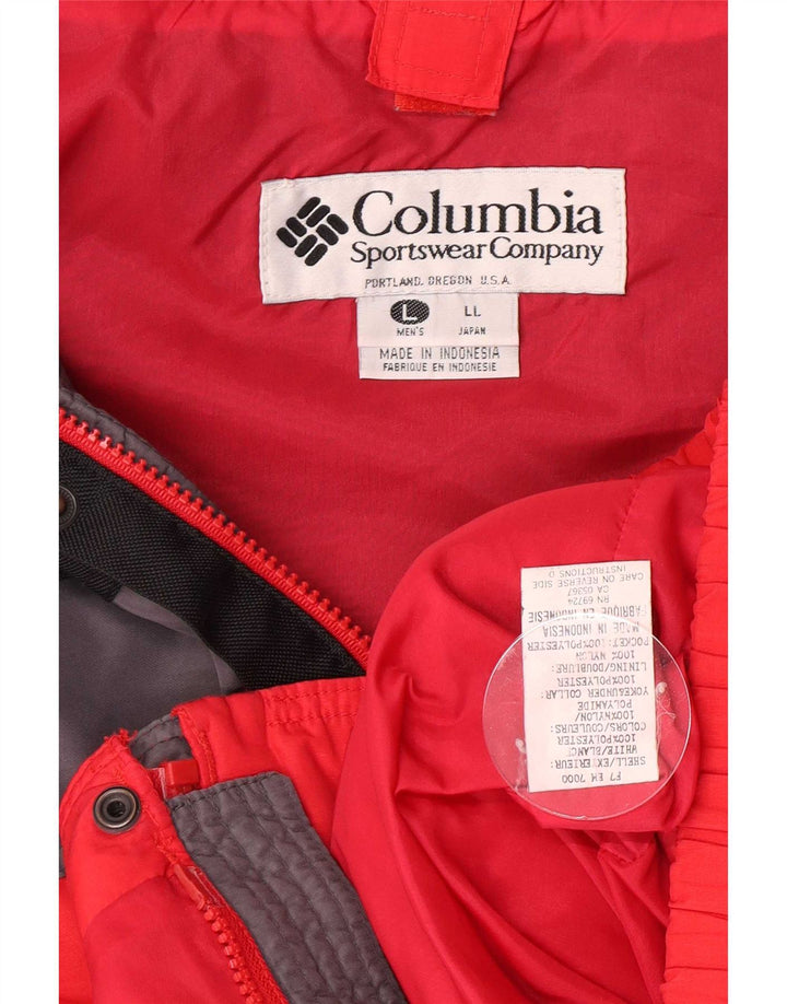 Columbia Herre Oversized Windbreaker Jacket UK 40 Large Red Colourblock