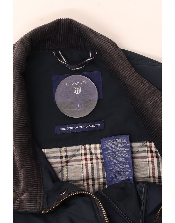 Gant Herre quiltet jakke UK 40 Large Navy Blue Polyester