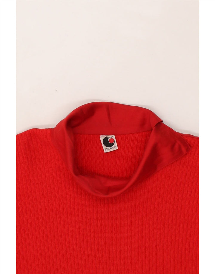 VINTAGE Womens Turtle Neck Jumper Sweater IT 42 Medium Red Wool Vintage Vintage and Second-Hand Vintage from Messina Hembry 