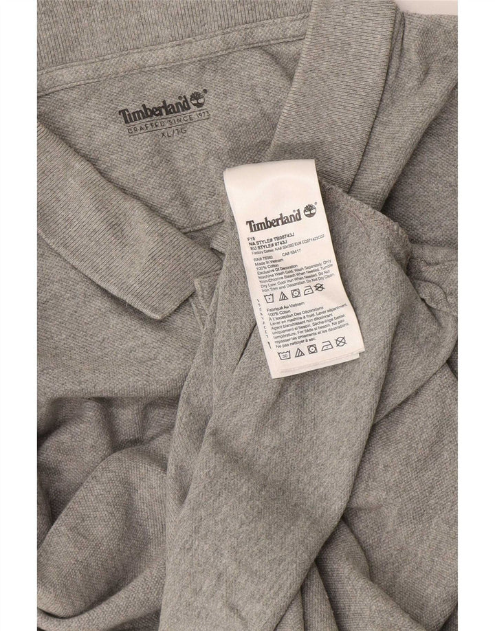 Timberland Polo Shirt til mænd XL Grå Flecked Bomuld