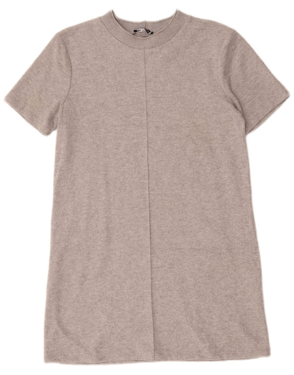 Zara T-shirtkjole til kvinder DK 16 Large Grå Flecked Polyester