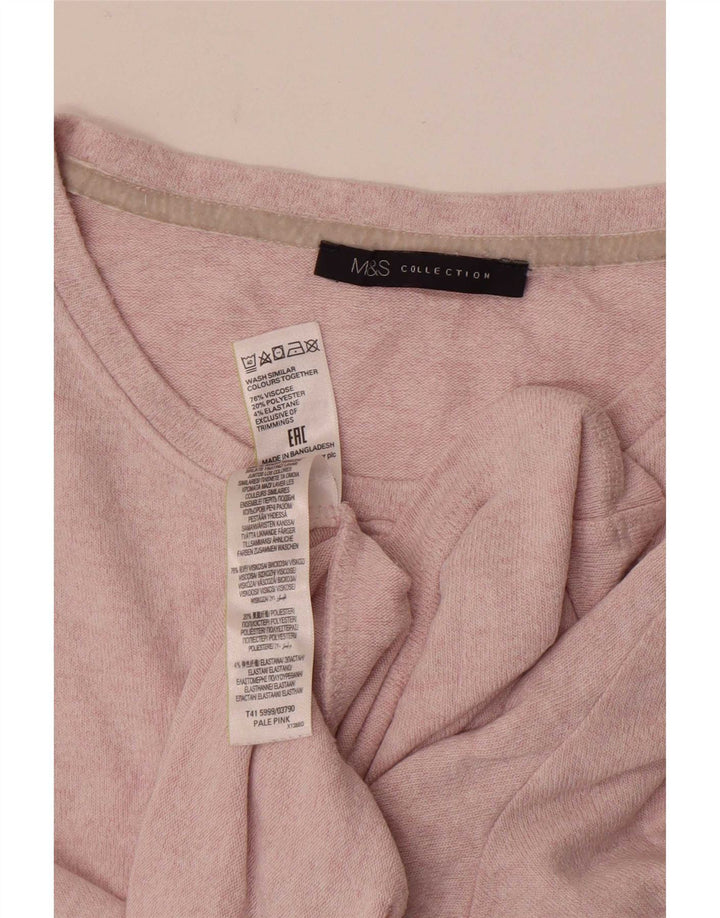 Marks & Spencer T-shirt top til kvinder UK 16 Large Pink Viscose