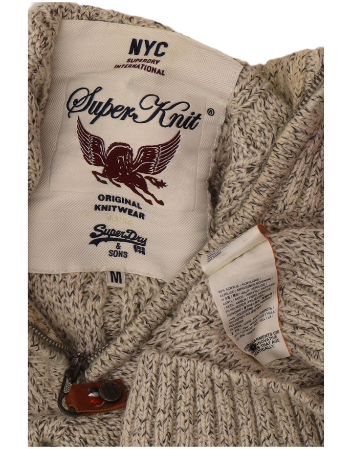 Superdry trøje med lynlås til mænd mellemgrå flækket akryl