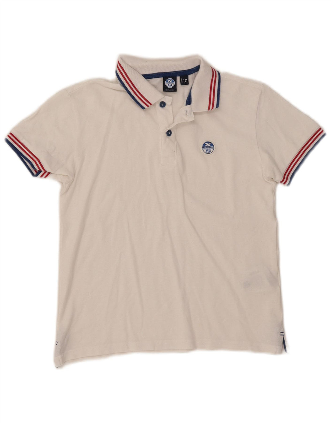 North Sails Boys Polo Shirt 9-10 År Hvidstribet Bomuld