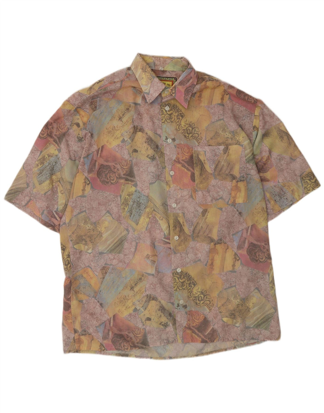 TONY. D Mens Shirt Size 15 1/2 39 Medium Multicoloured Patchwork Vintage Tony. D and Second-Hand Tony. D from Messina Hembry 