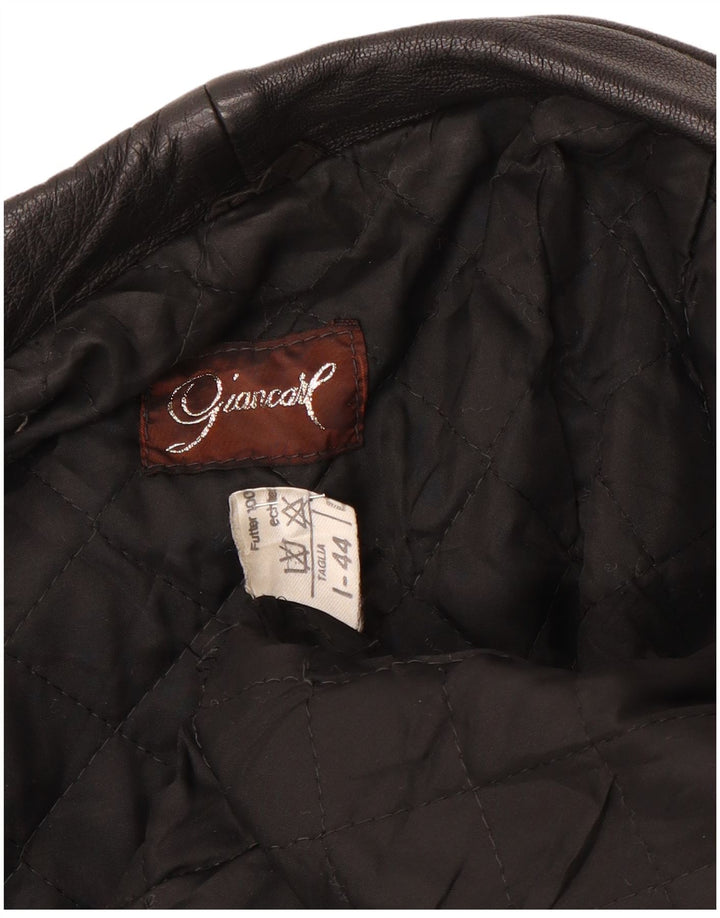 Vintage læderjakke til kvinder IT 44 Medium sort læder