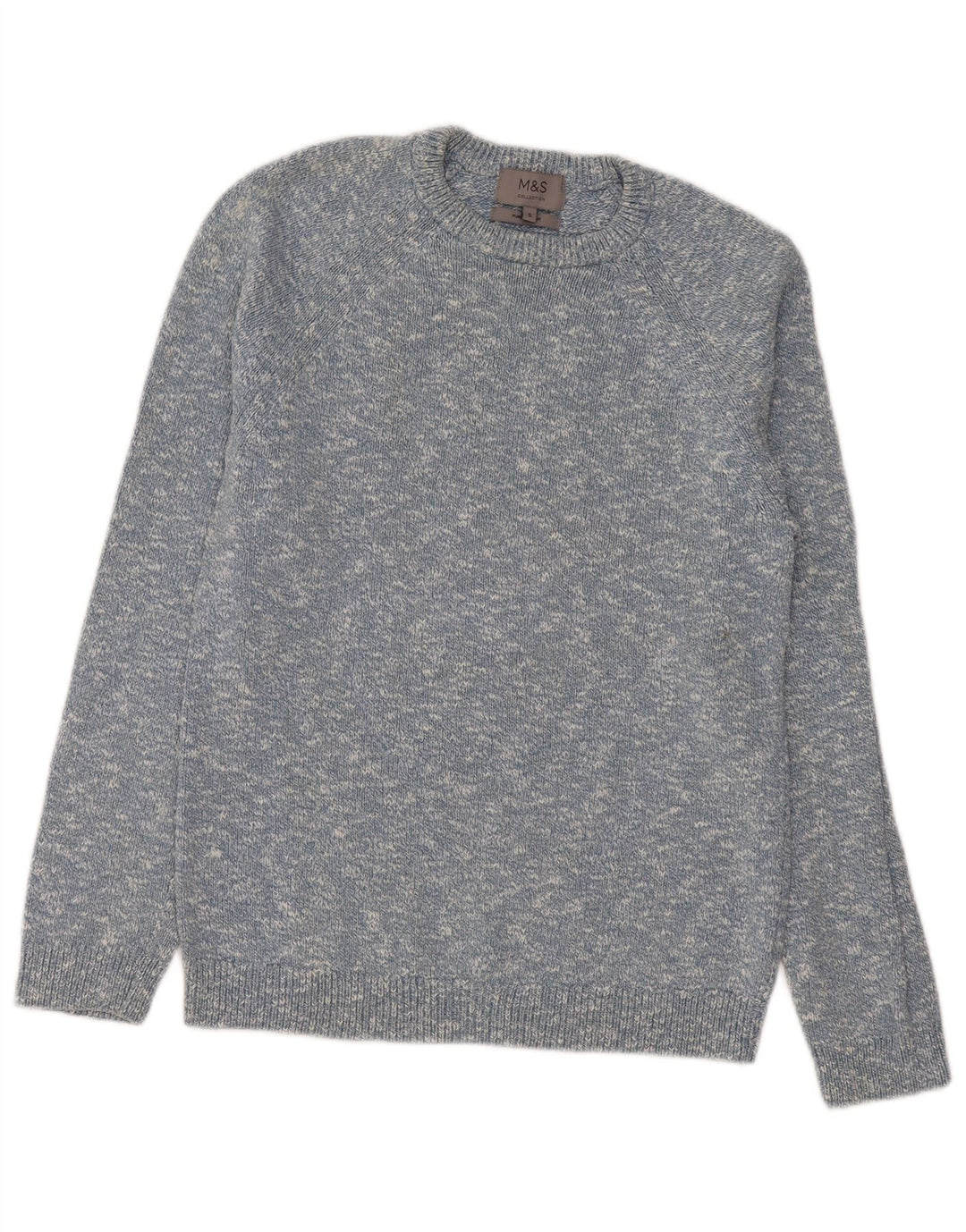 Marks & Spencer Herre Boat Neck Jumper Sweater Small Blue Flecked Bomuld