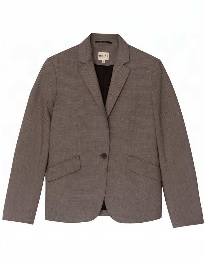 Reiss Dame 1-knap Blazer Jacket UK 10 Small Grå Polyester
