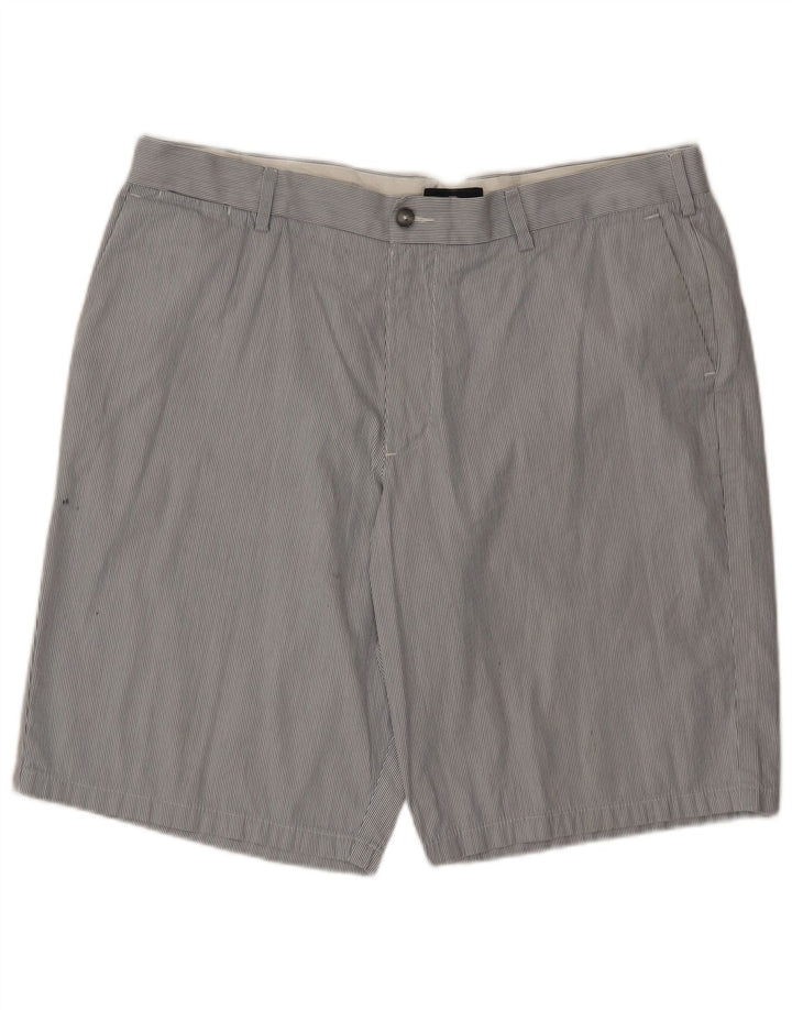 Marks & Spencer Herre Chino Shorts W40 XL Gråstribet bomuld