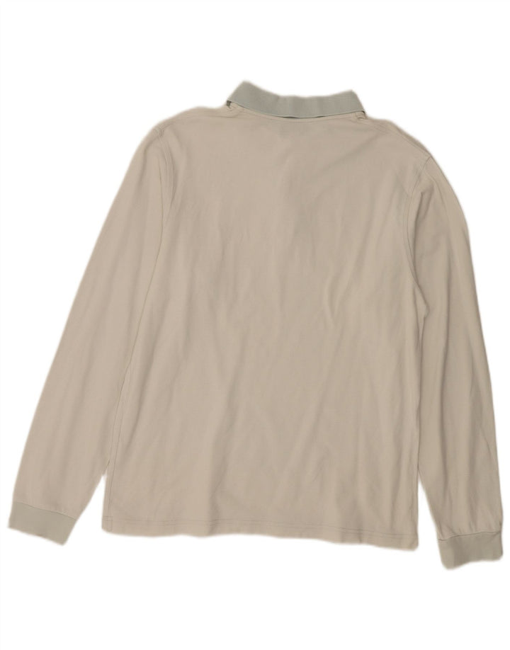 Champion Langærmet Rugby Polo Shirt Medium Hvid Bomuld
