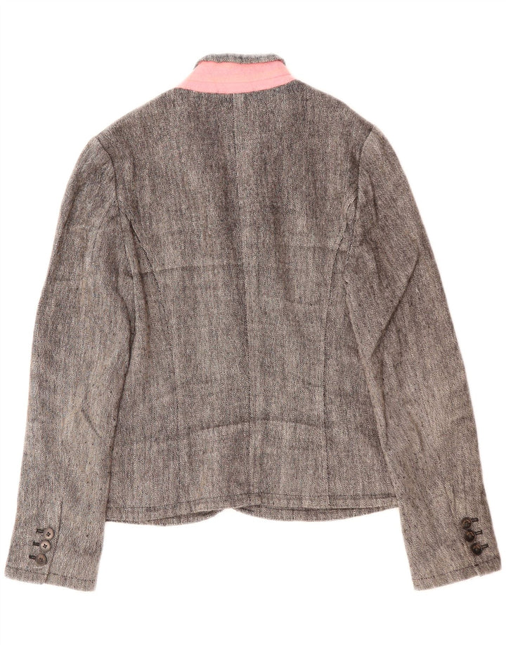 JACK WILLS Dame 3-knaps blazerjakke UK 10 Small Grey Linen