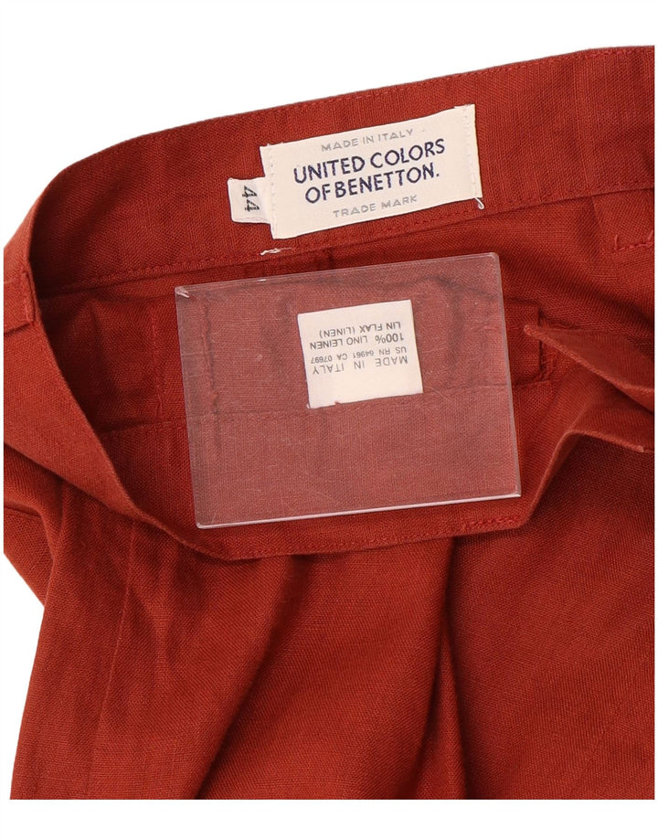 BENETTON Midrise Midi-nederdel til kvinder IT 44 Medium W26 Rød linned