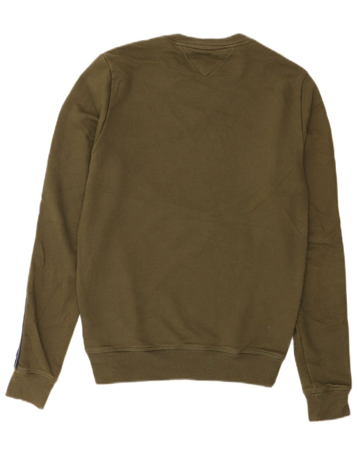 Tommy Hilfiger Herre Grafisk Sweatshirt Jumper Small Khaki Bomuld