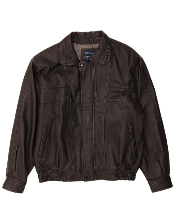 Vintage herre læderjakke UK 40 Stor sort læder