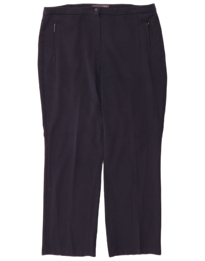 Marks & Spencer Lige fritidsbukser til kvinder W32 L28 Marineblå polyester