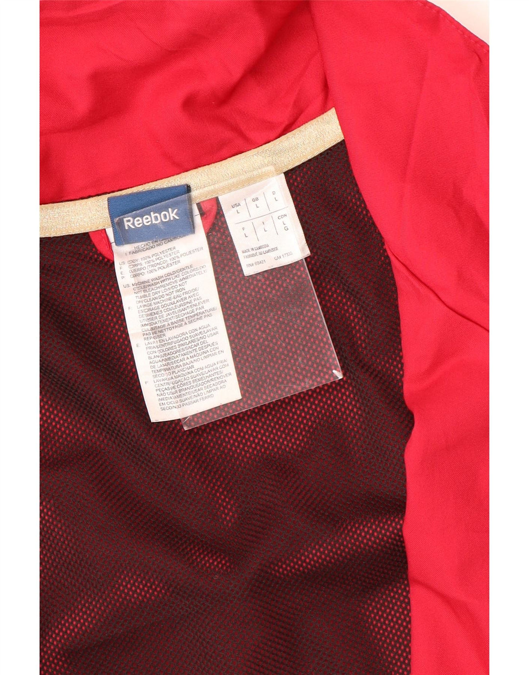 Reebok træningsdragt topjakke til kvinder UK 16 Large Pink Colourblock Polyester