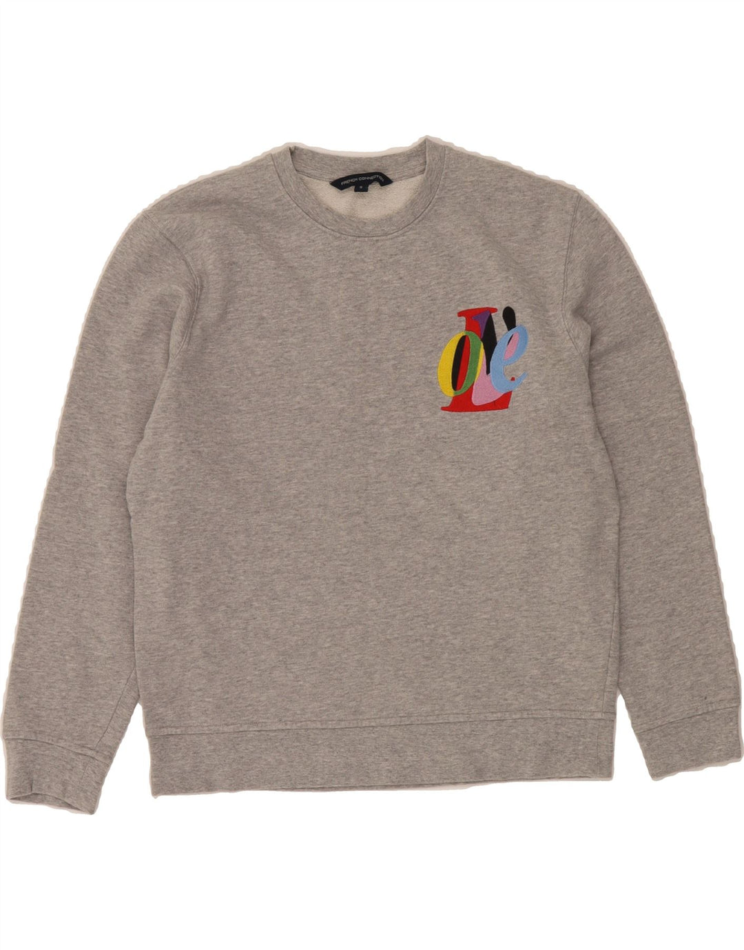 FRENCH CONNECTION Womens Graphic Sweatshirt Jumper UK 10 Small Grey Vintage French Connection and Second-Hand French Connection from Messina Hembry 