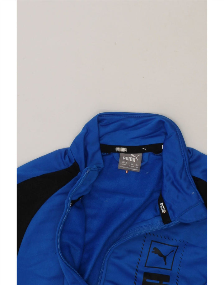 PUMA Boys Graphic Tracksuit Top Jacket 9-10 Years Medium Blue Colourblock Vintage Puma and Second-Hand Puma from Messina Hembry 