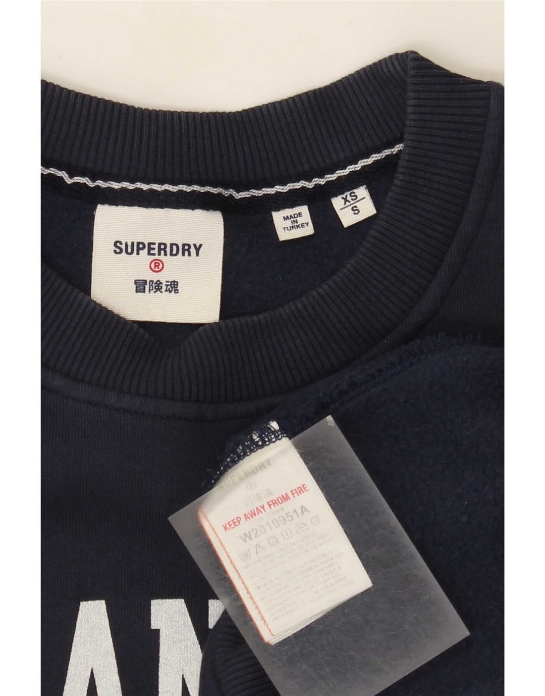 Superdry grafisk sweatshirt til mænd, lille marineblå bomuld