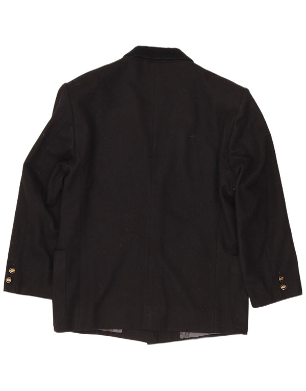 Stefanel Dame 2-knaps blazerjakke UK 14 Medium Sort Uld