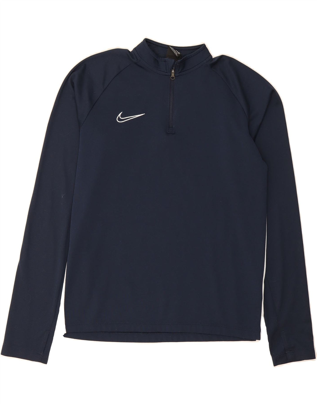 NIKE Boys Dri Fit Pullover Tracksuit Top 13-14 Years XL Navy Blue Vintage Nike and Second-Hand Nike from Messina Hembry 