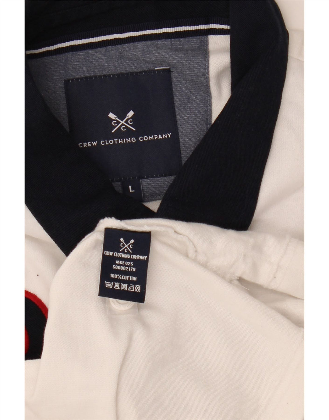 CREW TØJ Herre Grafisk Rugby Polo Shirt Stor hvid Colourblock