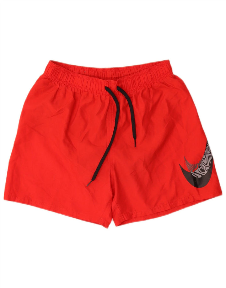 Nike grafiske badeshorts til mænd, medium rød polyester