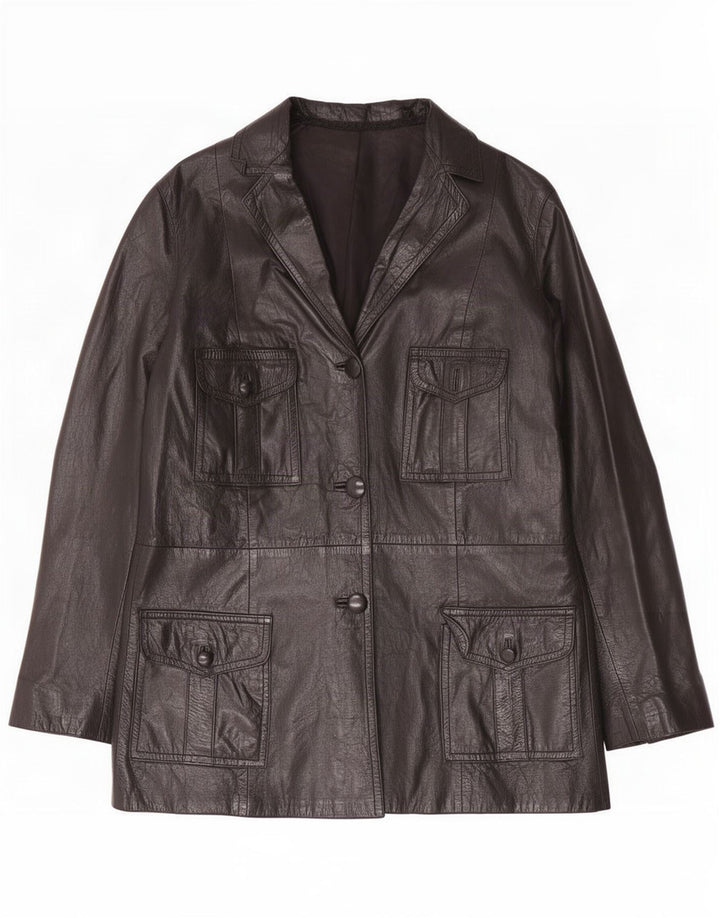 Maxime Dame Læderjakke UK 14 Medium Sort