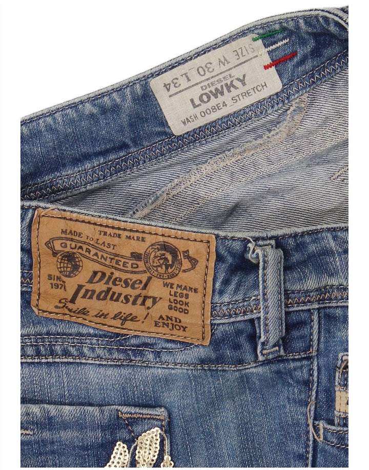 DIESEL Dame Lowky Straight Jeans W30 L29 Blå Bomuld