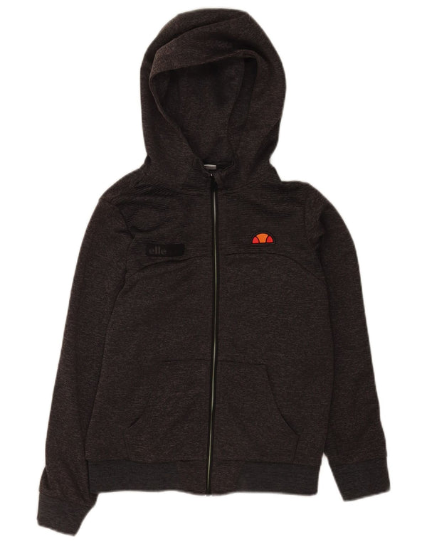 Ellesse Boys Regular Fit Zip Hoodie Sweater 9-10 Years Medium Grey Flecked