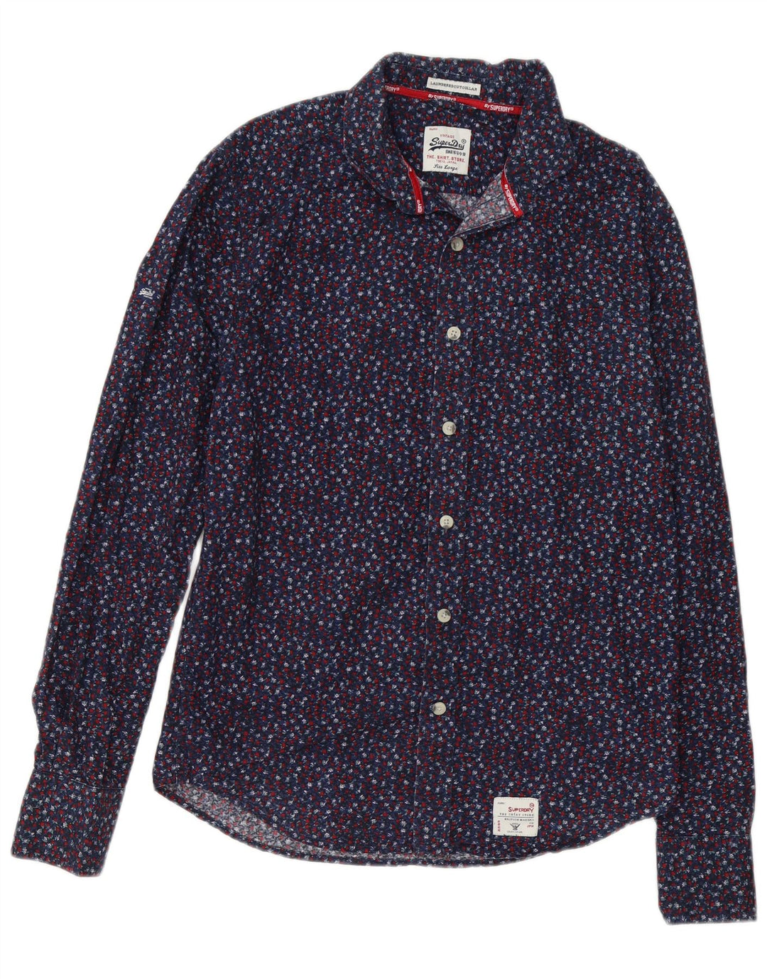 SUPERDRY Herreskjorte Large Navy Blue Floral