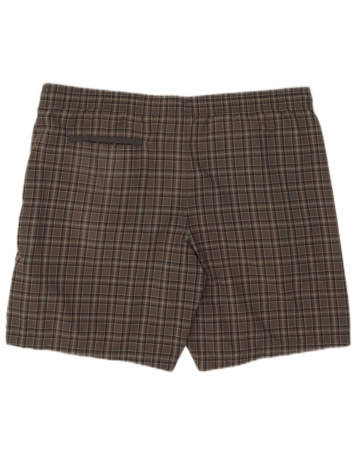 Adidas Badeshorts til mænd, store grå ternet polyester