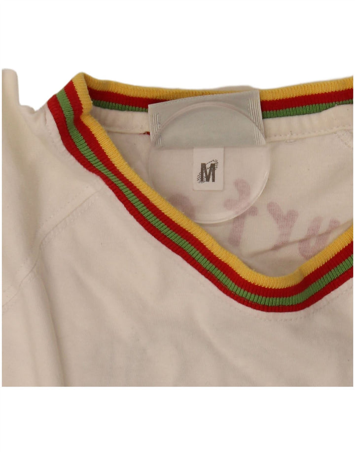 Asics Herre Montego Bay Grafisk T-shirt Top Medium Off White Stribet bomuld