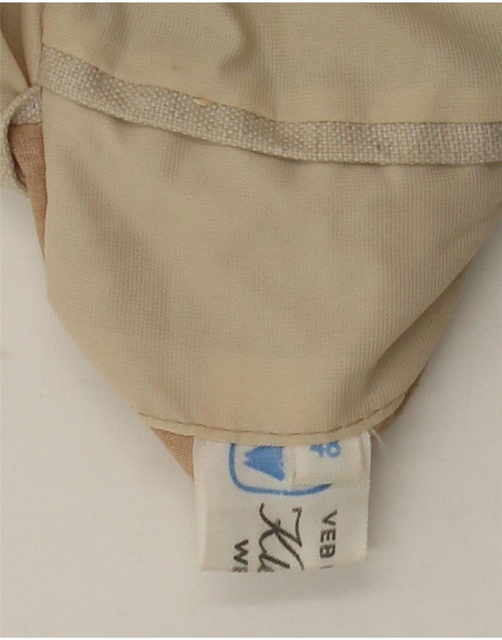 Vintage Dame Crop Bomber Jacket IT 48 XL Beige