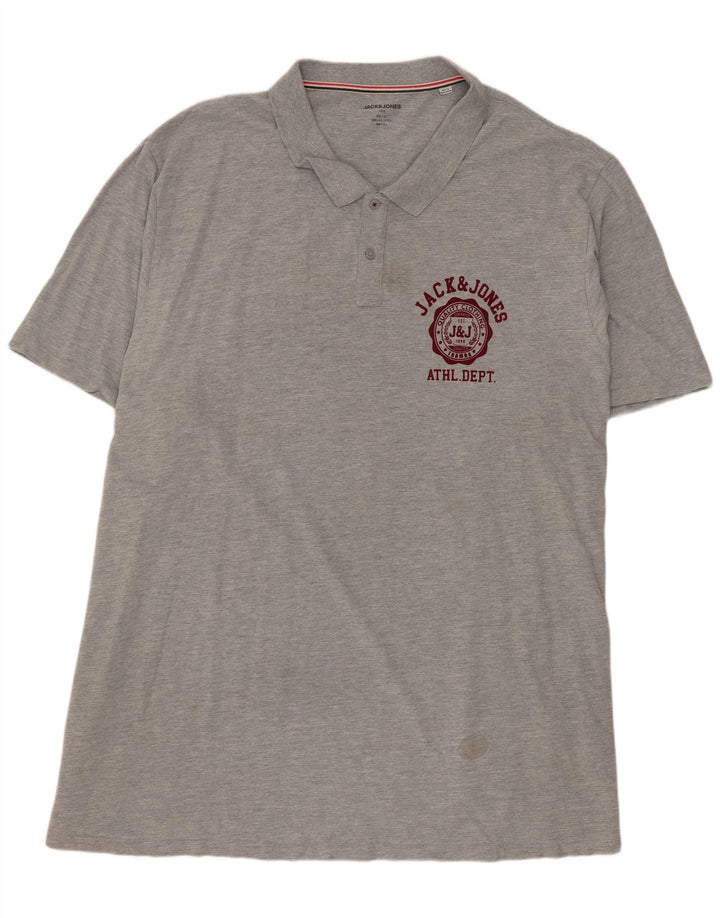 Jack & Jones herre poloshirt 6XL grå bomuld