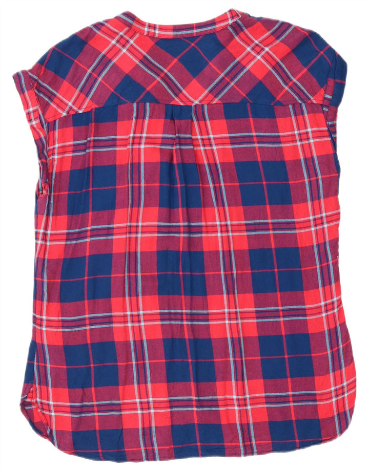 Gap Damebluse Top UK 14 Medium Red Check Viscose