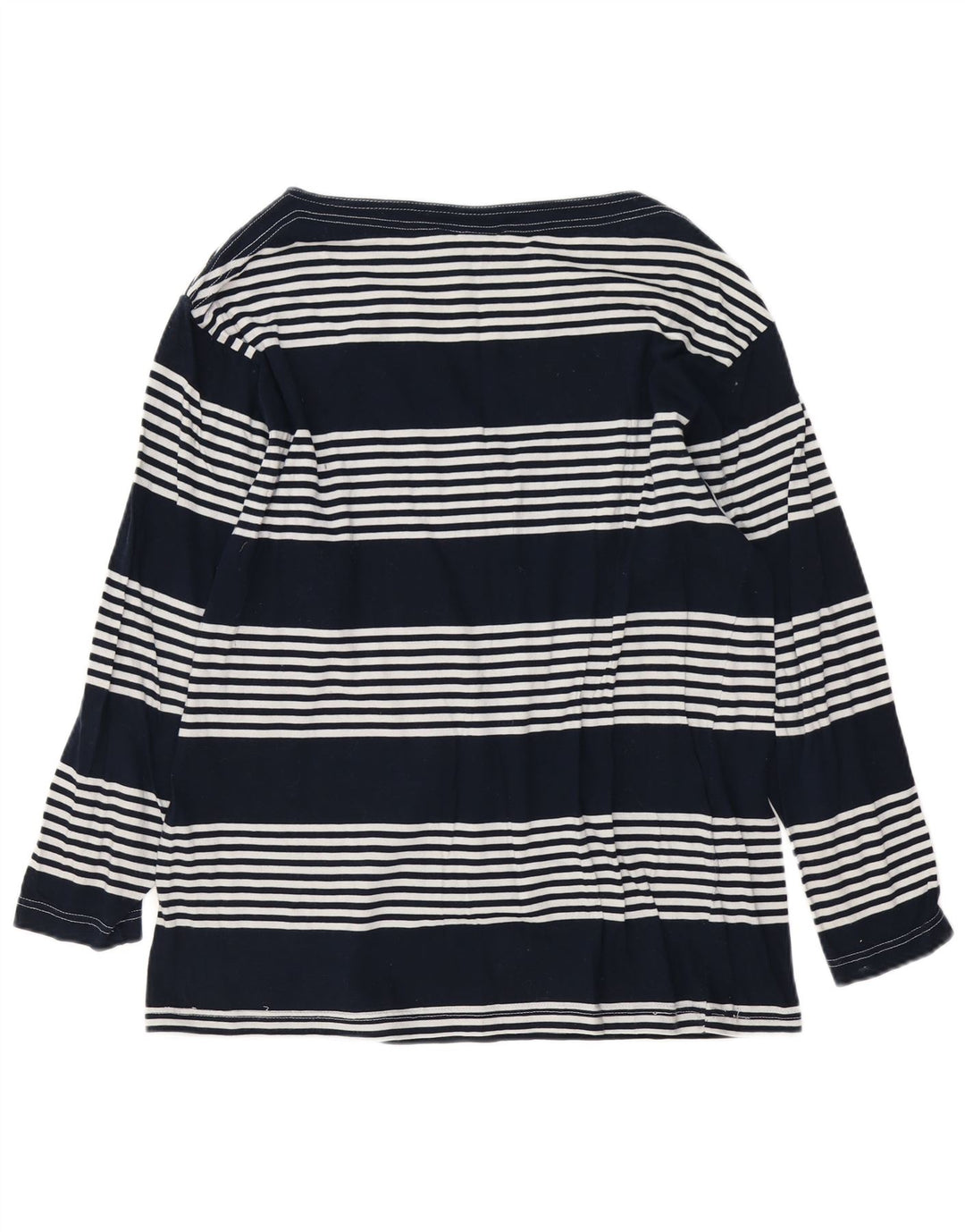 Trussardi Jeans Dame Grafisk Top Langærmet UK 14 Medium Navy Blue
