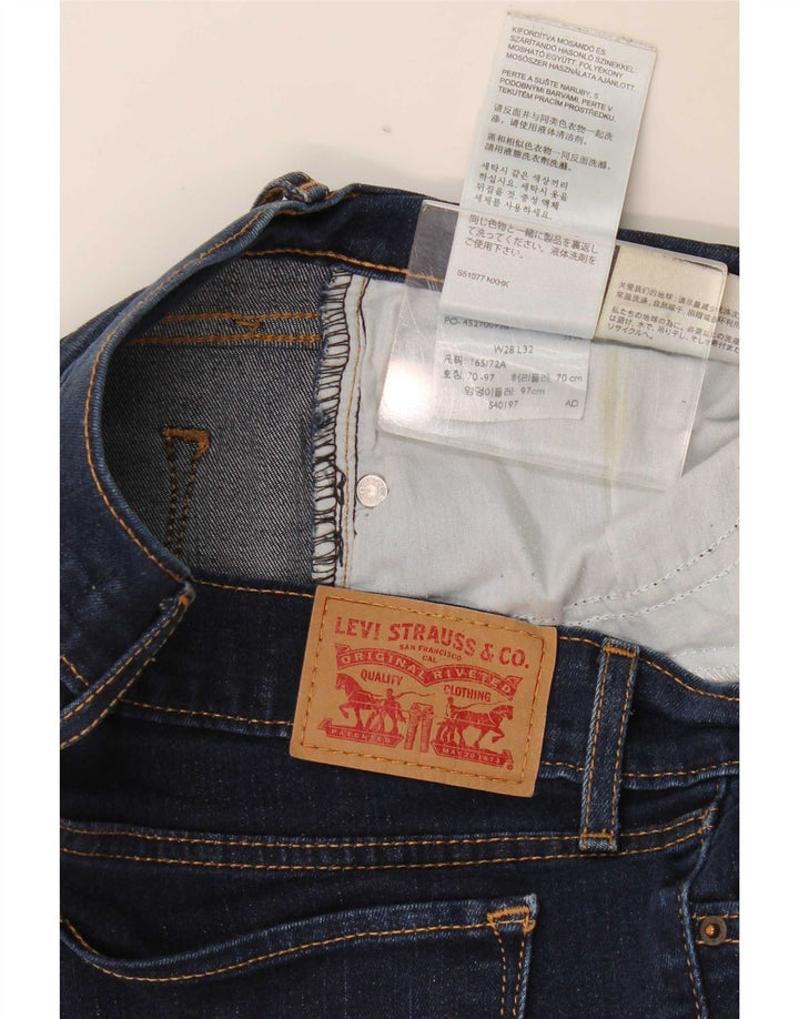 Levi's Dame 714 Straight Jeans W28 L27 Blå Bomuld