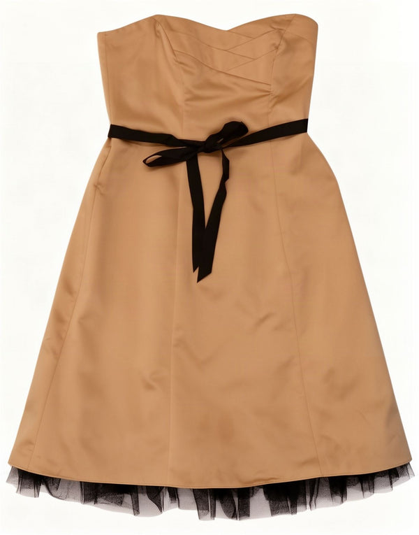 Principper Dame stropløs kjole UK 14 Large Gold Colourblock Polyester