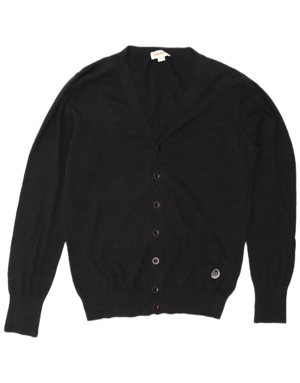 Diesel Mens Cardigan Sweater Large Black Cotton