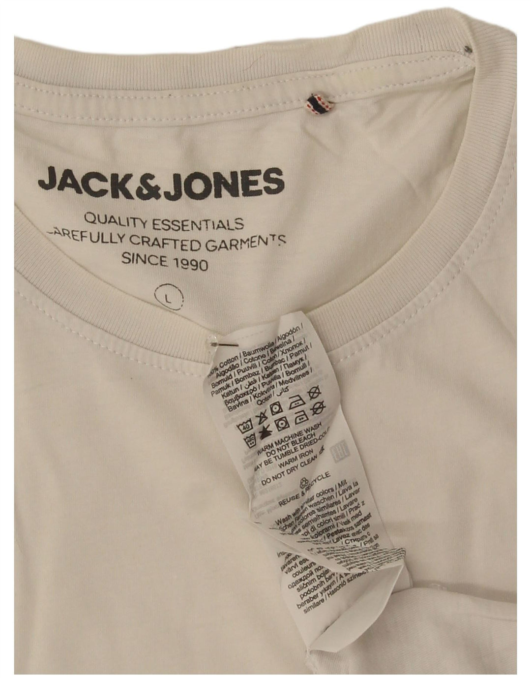 Jack & Jones Herre grafisk T-shirt Top Stor hvid bomuld