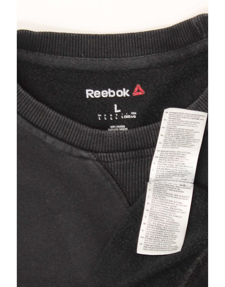 Reebok Sweatshirt til mænd, stor sort bomuld
