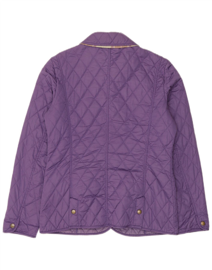 Barbour Quiltet jakke til kvinder UK 12 Medium Lilla Polyester
