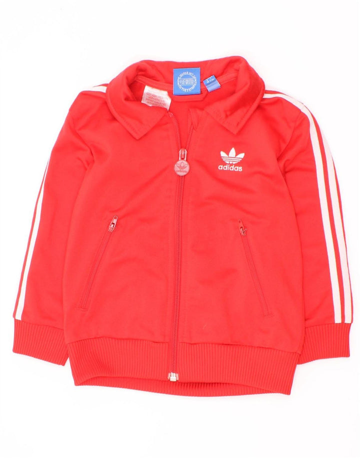 Adidas drenge grafisk træningsdragt topjakke 2-3 år rød polyester