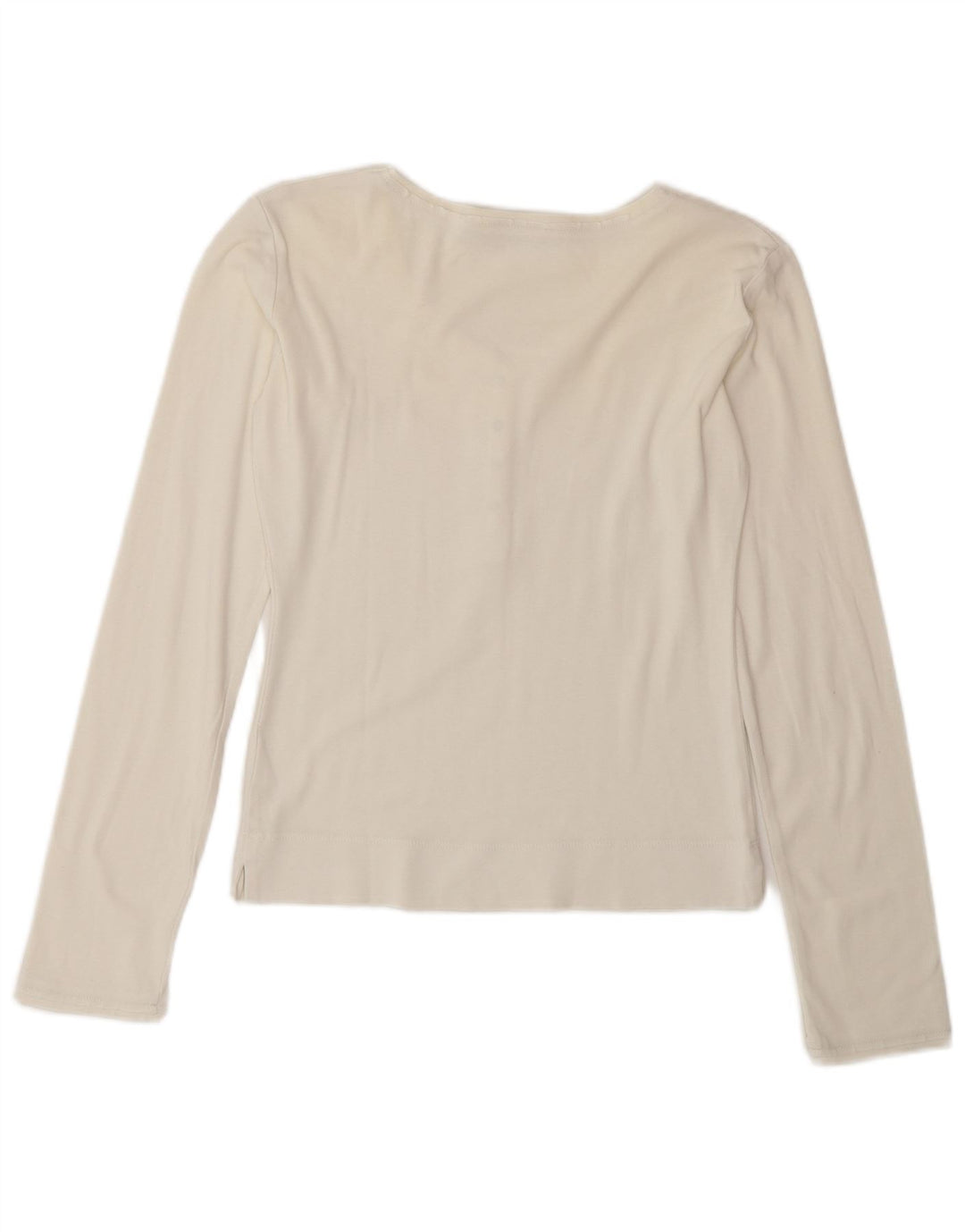 Gas Dame Top Langærmet UK 12 Medium Off White Bomuld