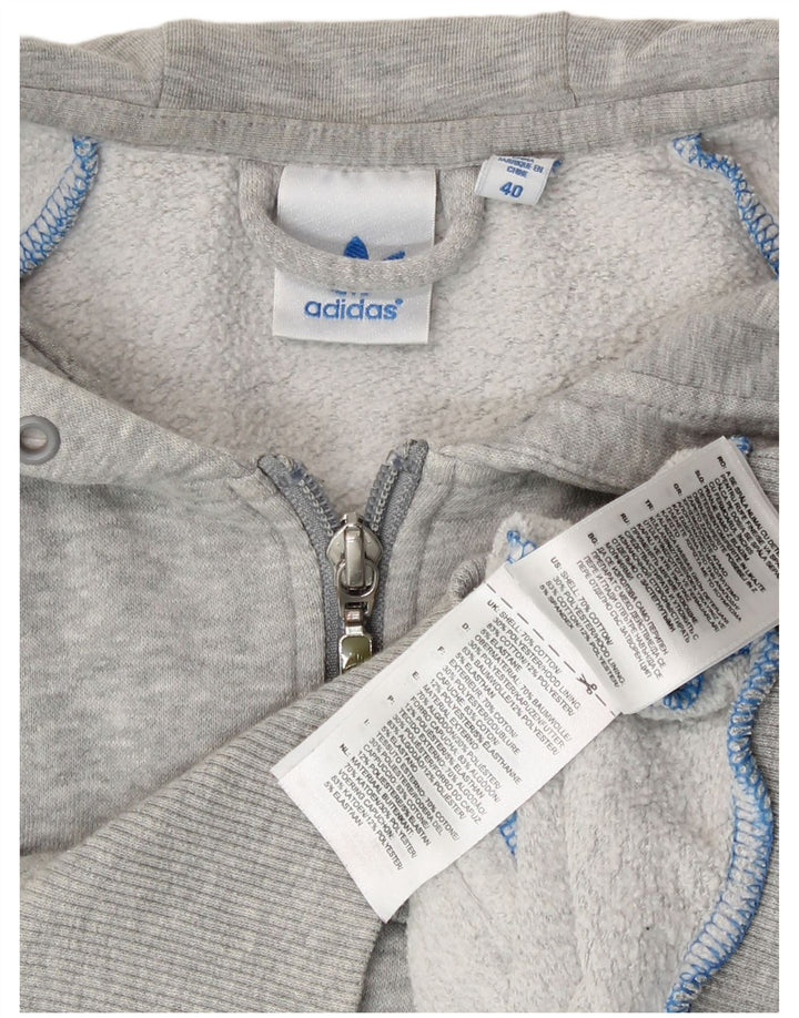 Adidas hættetrøje med lynlås til kvinder EU 40 Medium Grey Flecked Bomuld
