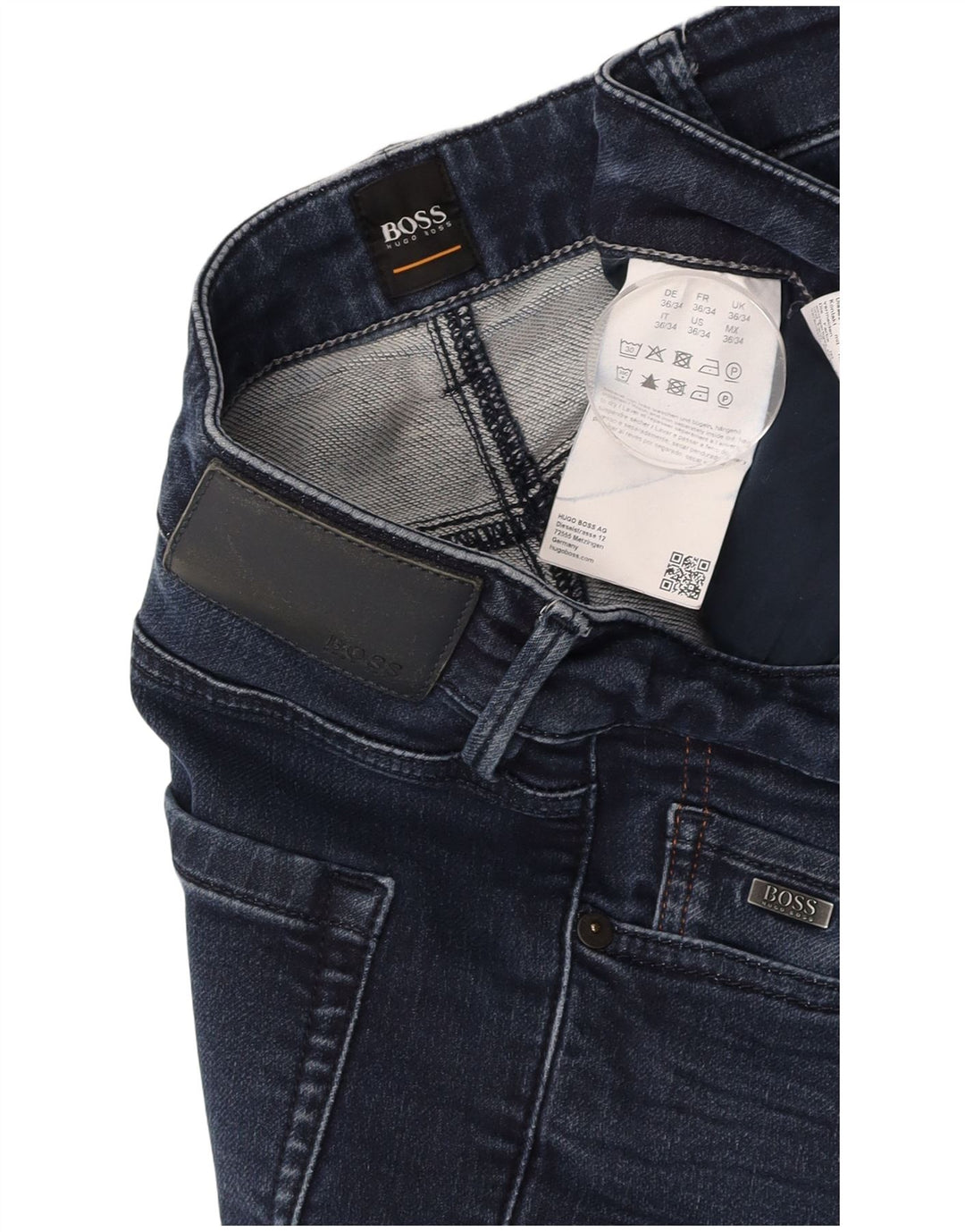 HUGO BOSS Herre Charleston Skinny Jeans W36 L34 Marineblå Bomuld