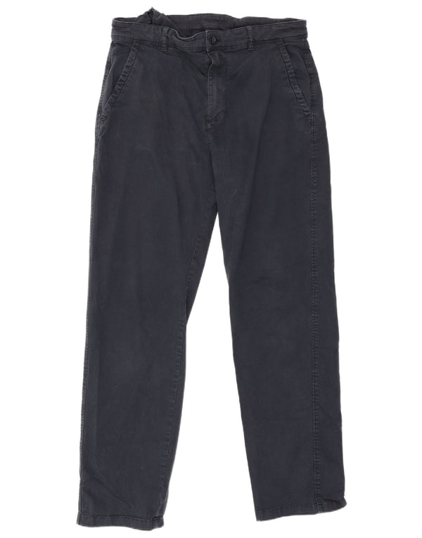 Zara Straight Chino Bukser EU 42 Large W32 L30 Marineblå Bomuld