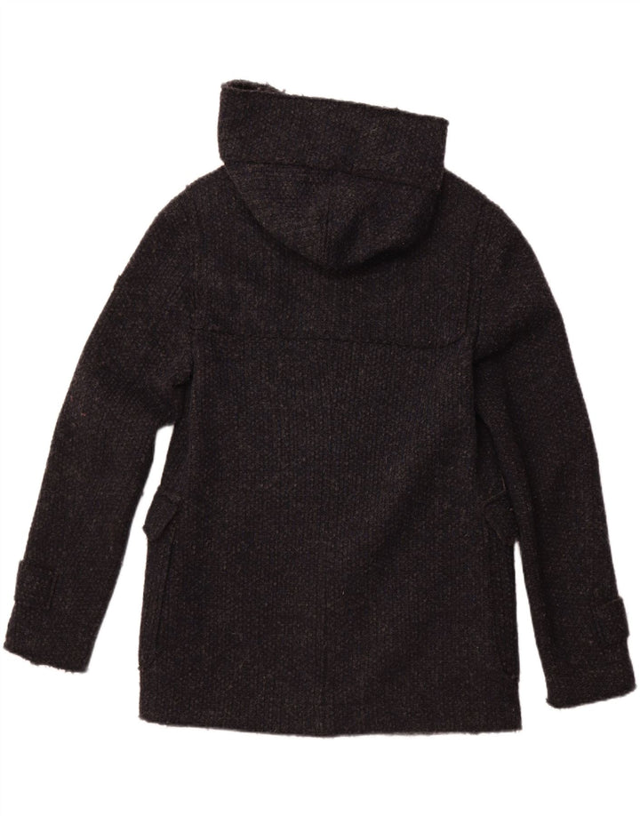 GAS Herre Hætteoverfrakke UK 36 Small Navy Blue Virgin Wool