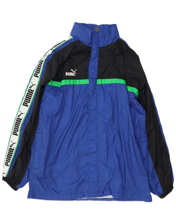 Puma Herre Grafisk Loose Fit Regnjakke UK 42 XL Blå Colourblock Polyamid